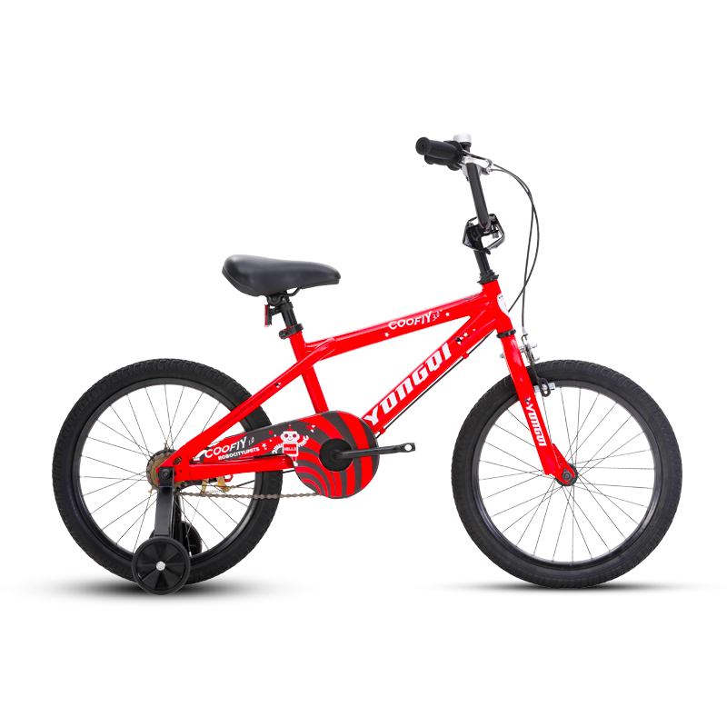 儿童自行车 男女款小孩童车 酷飞18 寸 ( 红色 ) 单速 高碳钢车架